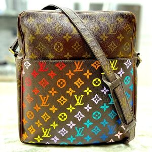 Louis Vuitton Authentic Monogram Canvas and Leather Marceau Bag